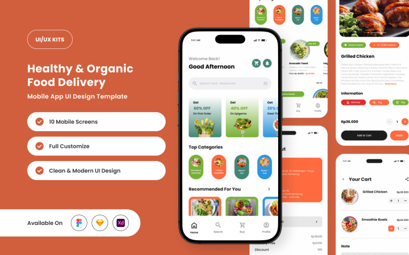 DailyFitFood – Designmall för appdesign för hälsosam måltid