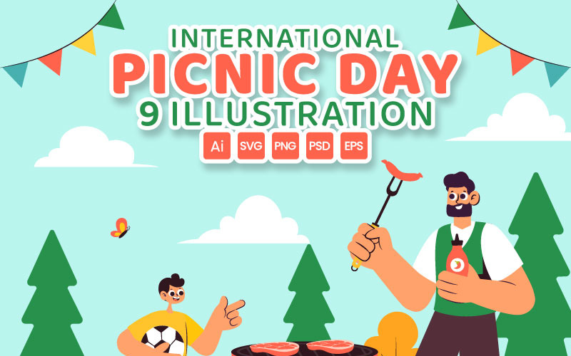 9 Internationale Picknickdag Illustratie