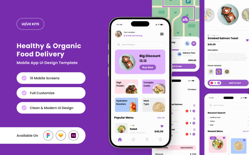 Madang – Organic Meals App UI tervezősablon