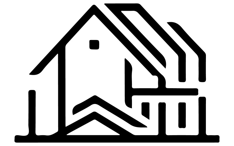 Un disegno geometrico di un'illustrazione di una casa