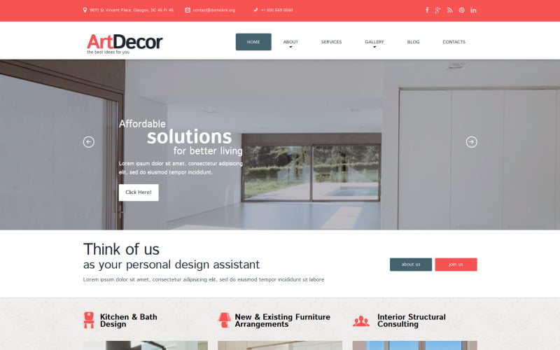 Diseño de interiores Responsive WordPress Theme