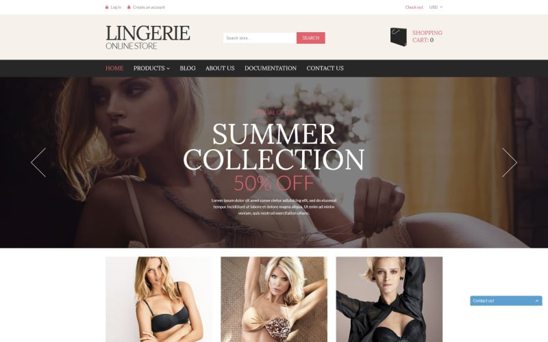 Lingerie Store Shopify Teması