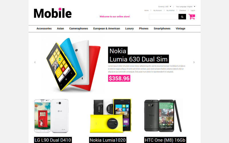 Magento-thema voor mobiele dingen