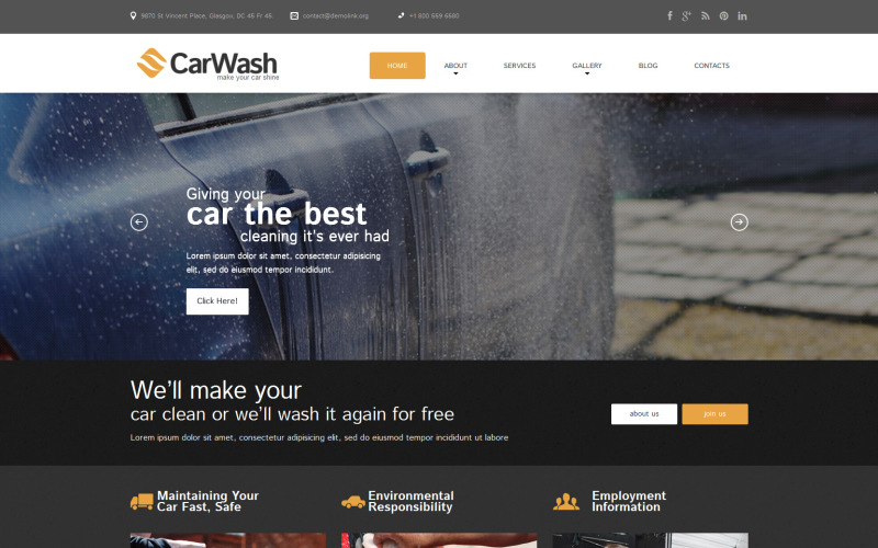 Motyw WordPress Responsive Car Wash