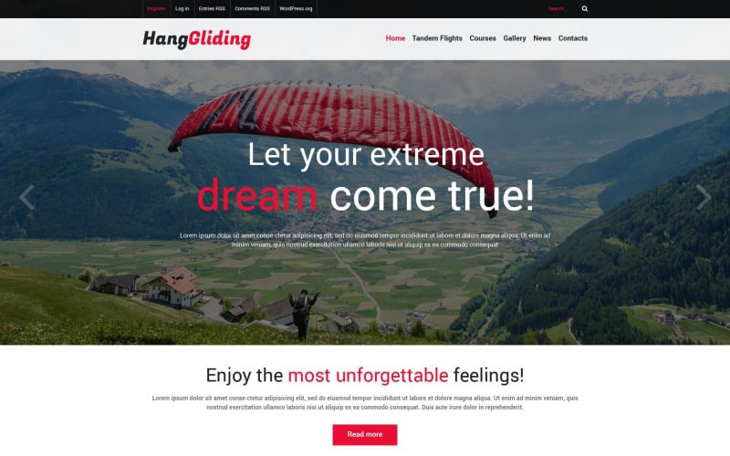 Paragliding Responsive WordPress Theme