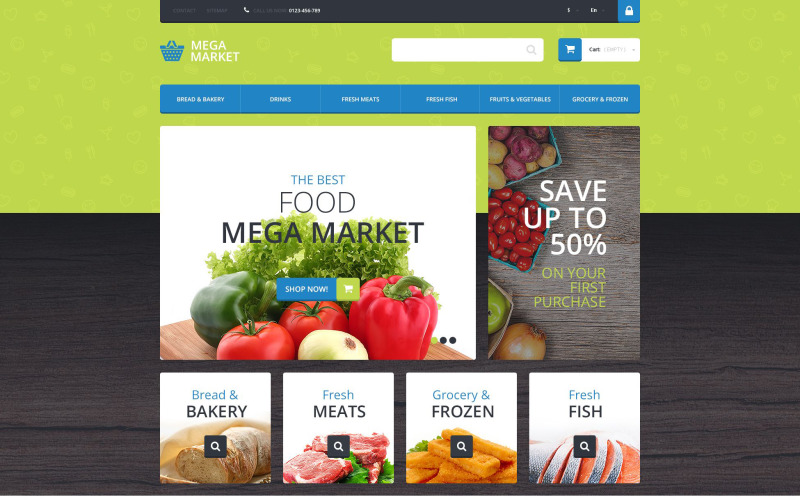 PrestaShop-thema voor levensmiddelenwinkel