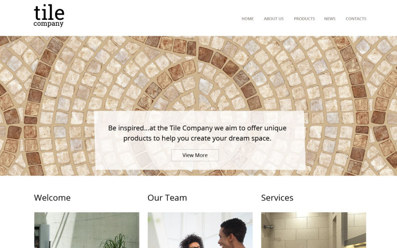 Responsieve websitesjabloon voor interieurontwerp