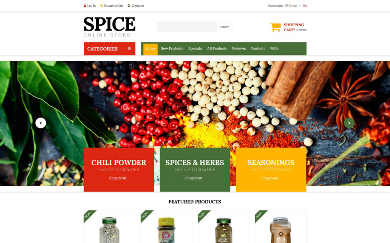 Spice Shop ZenCart Vorlage