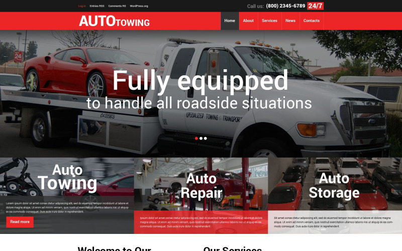 Tema WordPress de Towing Company