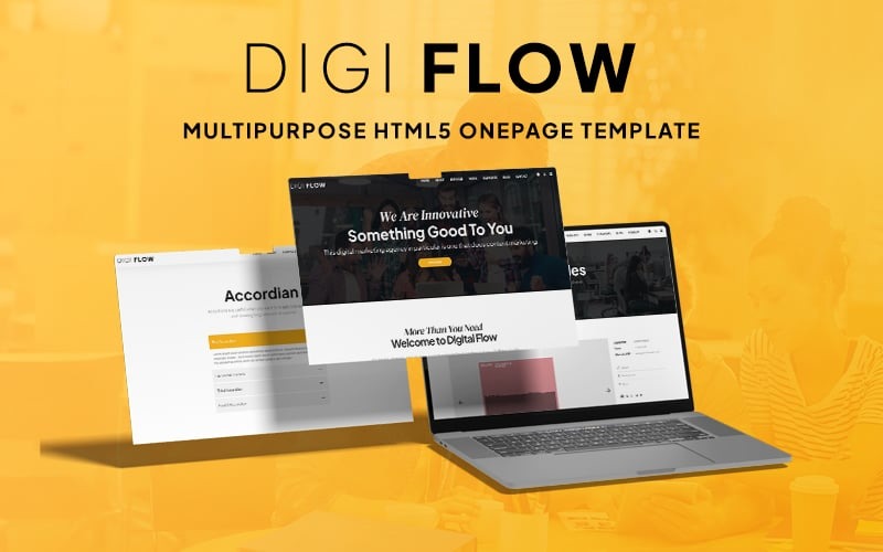 Багатоцільовий адаптивний шаблон HTML5 Digital Flow
