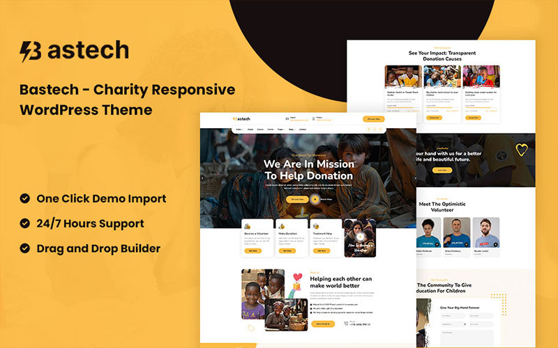 Bastech - Tema WordPress adaptable para organizaciones benéficas