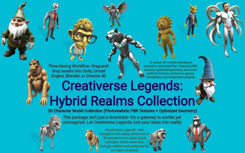 Creativerse Legends: Modello 3D della collezione Hybrid Realms