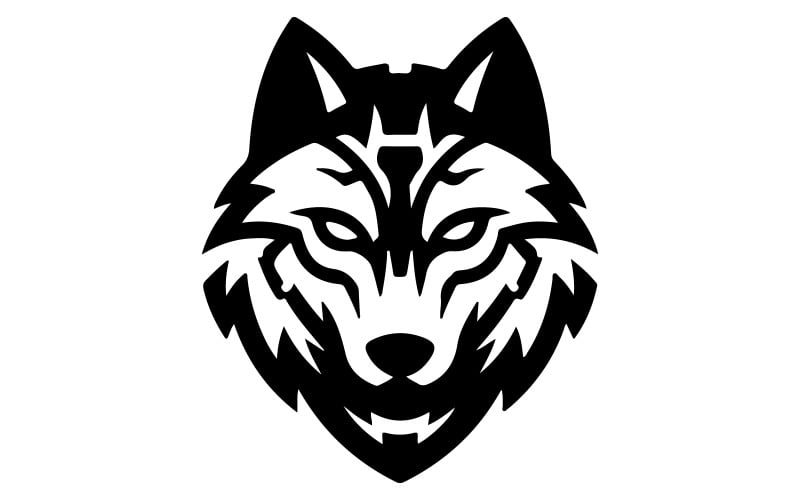 El logotipo presenta una cabeza de lobo.