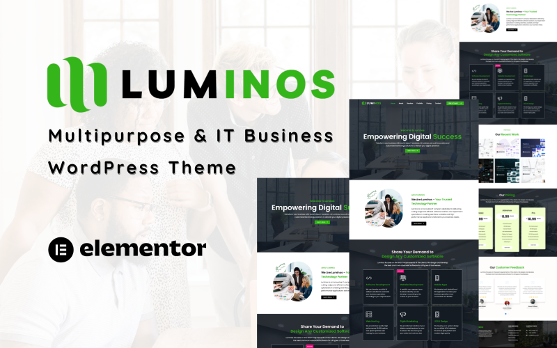 Luminos — многоцелевая ИТ и бизнес-тема WordPress One Page