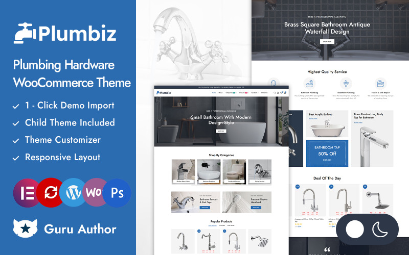 Plumbiz - Negozio di utensili per tuttofare e idraulici - Tema reattivo Elementor WooCommerce