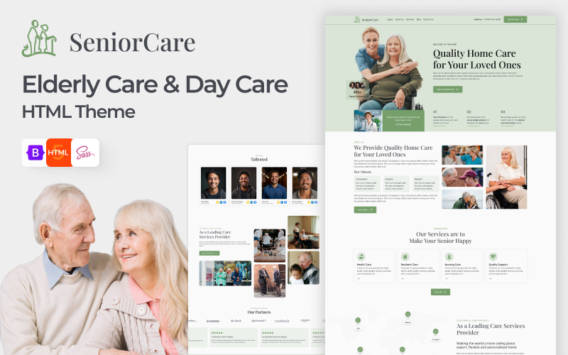 Senioromsorg - Senior- och äldreomsorg & medicinsk HTML-mall