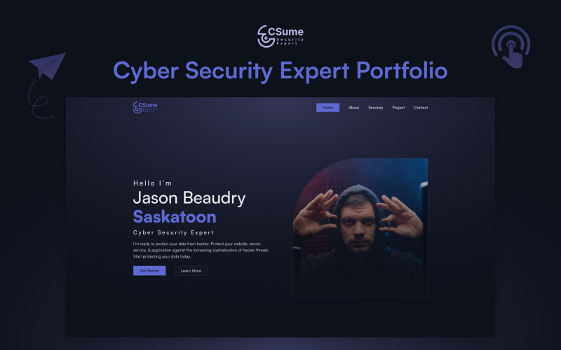 Csume v3 – Шаблон портфоліо Cyber Security Next.js