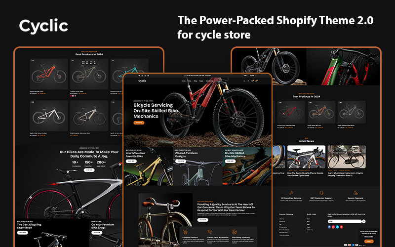 Cyclic - Minimalistisch en responsief Shopify-thema voor moderne fietsenwinkels