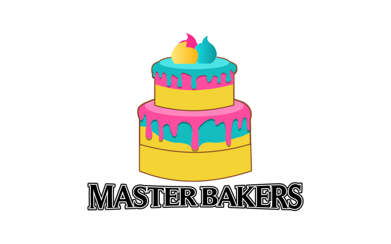 Design de logotipo criativo para bolo de creme