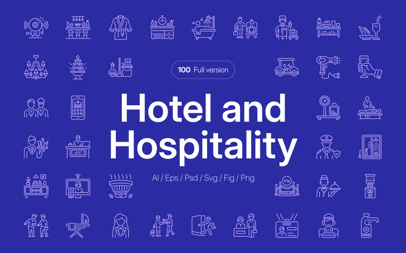 Hotel- en gastvrijheidspictogramset