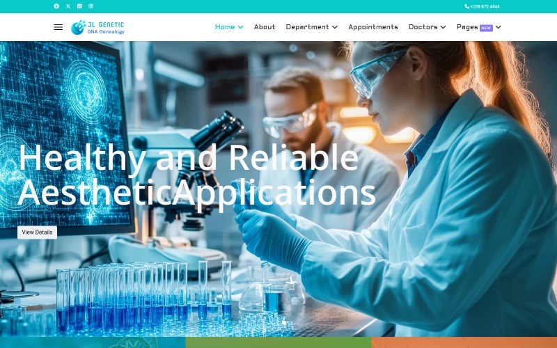 JL Genetics Lab & Wissenschaftliche Forschung Joomla 5 Vorlage
