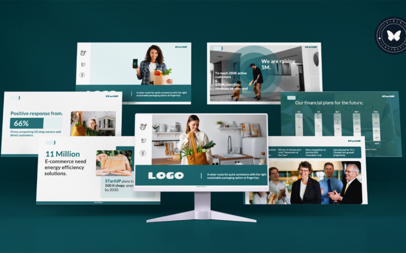 Modelo de pitch deck de tecnologia climática (seed/preseed)