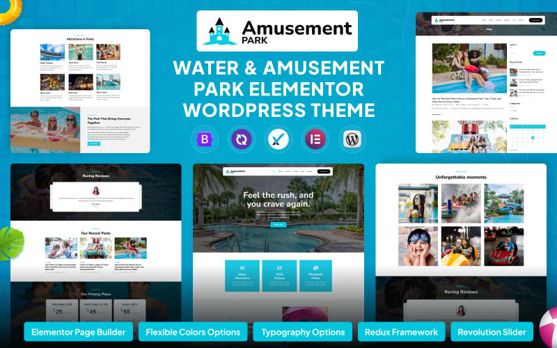 Motyw WordPress Elementor dla parku rozrywki