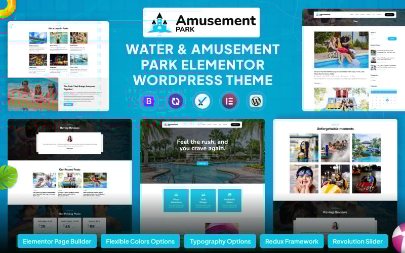 Парк развлечений Elementor WordPress тема