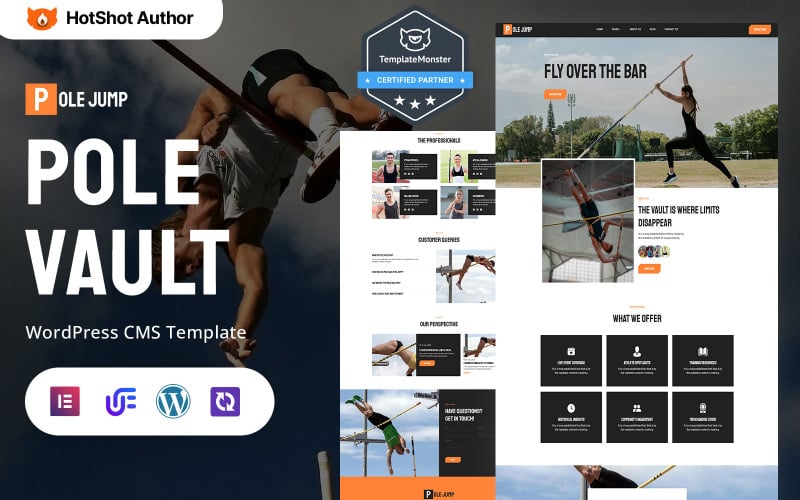 Salto con pértiga - Tema Elementor de WordPress para club deportivo de salto con pértiga