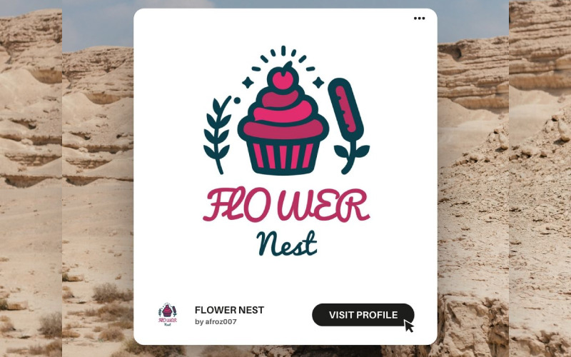 Modèle de logo de boulangerie FlourNest – Logo convivial et personnalisable pour les marques de pâtisserie