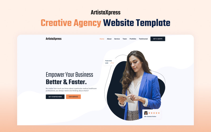 ArtistaXpress – OnePage Next.js-sjabloon voor creatieve bureaus