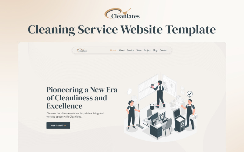 Cleanlates - Modello di sito web per servizi di pulizia