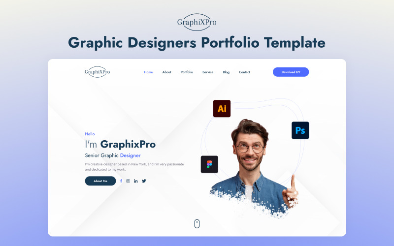 GraphixPro - Next.js Portfolio Template voor Grafisch Ontwerpers