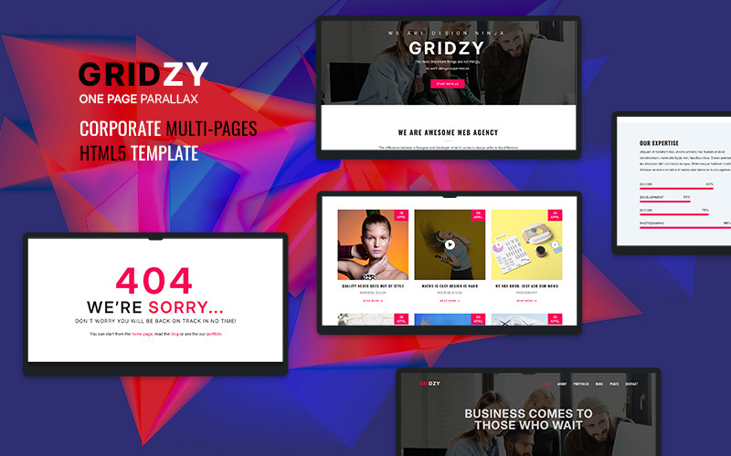Gridzy - HTML5-mall för kreativa och företagsföretag