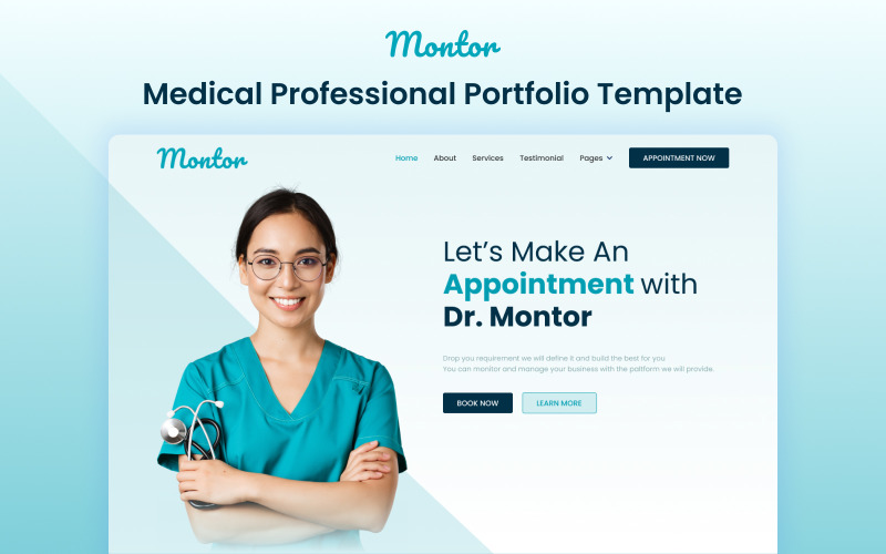 Montor - Plantilla Elementor para portafolios de profesionales médicos