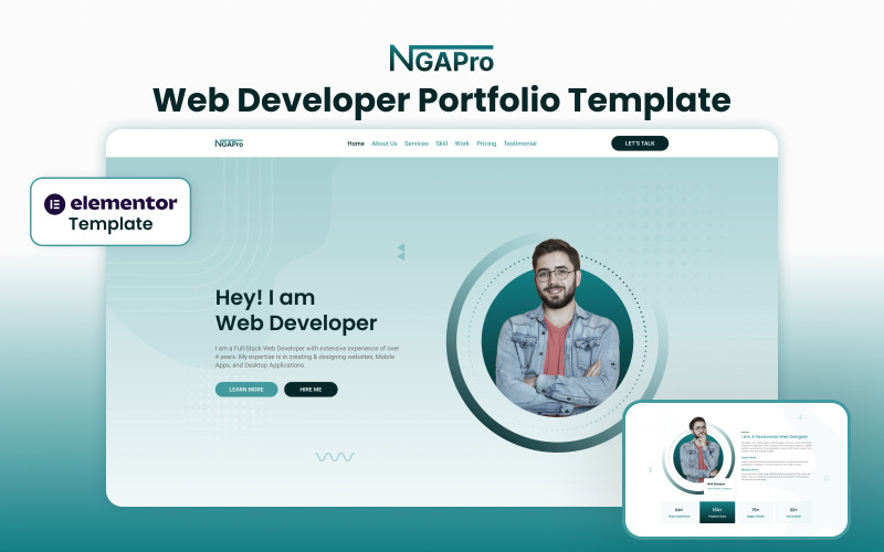 NextGenAppsPro — шаблон портфолио Elementor для разработчиков