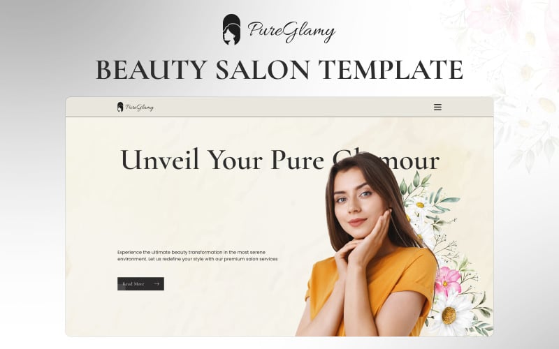PureGlamy – Modello di sito web Elementor premium per salone di bellezza