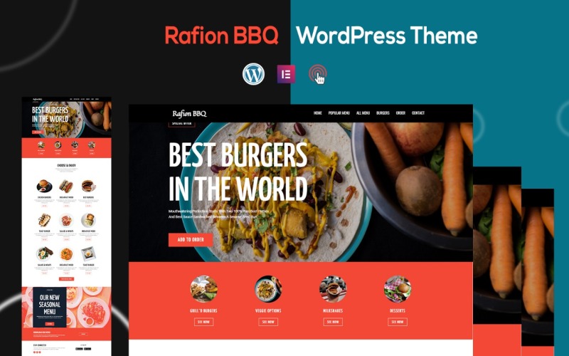 Rafion - Tema WordPress di una pagina per ristoranti BBQ