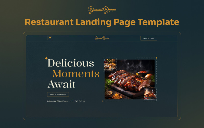 Yummiyaam - Tek Sayfalık Restoran Elementor Web Sitesi Şablonu