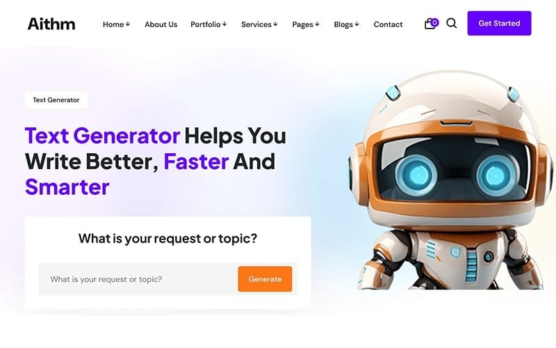 Aithm - AI-bureau en futuristische startup React JS-sjabloon