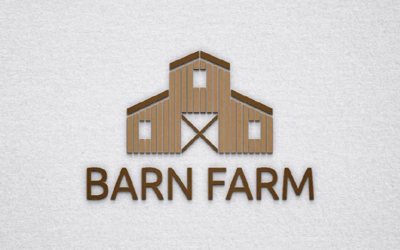 Barn Farm Warehouse trä traditionell byggnad logotyp mall