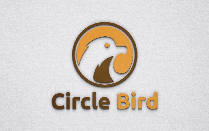 Cirkel Adelaar Havik Valk Vogelkop Negatieve Ruimte Logo Sjabloon