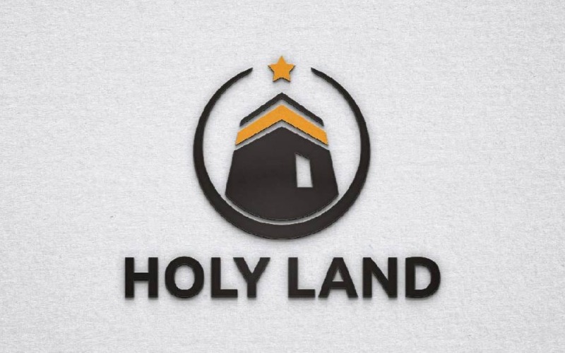 Cirkel Arabisch Mekka Kaaba Heilig Land Islamitische Hadj Logo Sjabloon