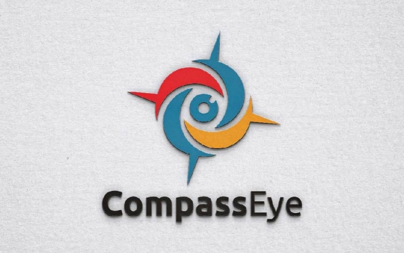 Cirkel Kompass Ögonriktning Mål Mål Reseäventyr Logotyp