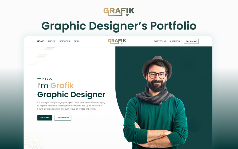 GRAFIK V2 - Modello Elementor per sito web portfolio grafico