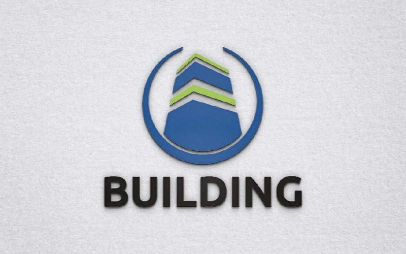 Modello di logo aziendale per grattacielo aziendale Circle Office Company