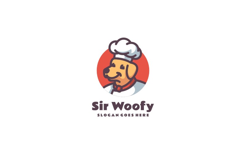 Progettazione del logo della mascotte del cuoco cane