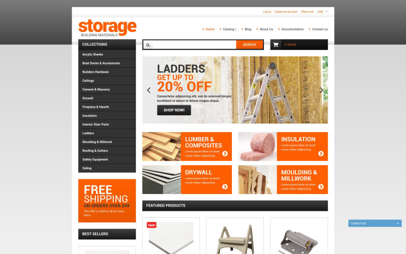 строительные материалы shopify тема