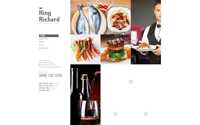 шаблон европейской еды joomla