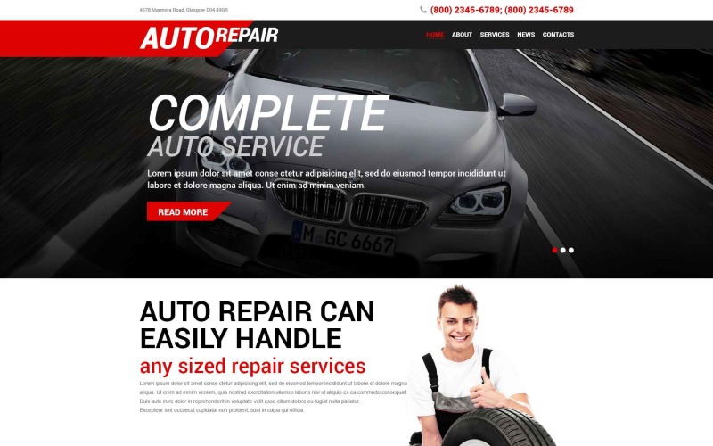 Motyw WordPress usługi Auto Repair Service